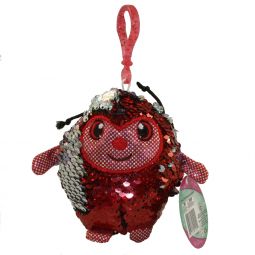 License 2 Play - Shimmeez Sequin Plush - LADYBUG (Red & Silver)(Plastic Key Clip - 3.5 inch)