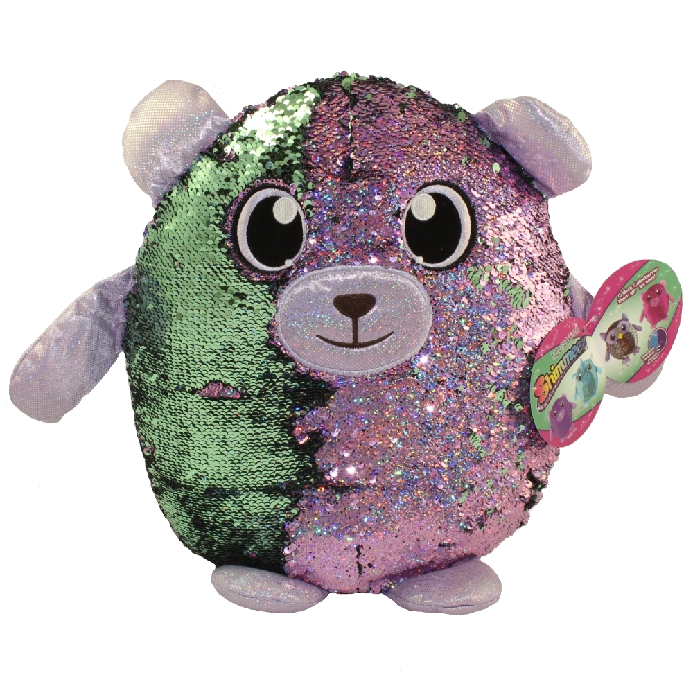 License 2 Play - Shimmeez Sequin Plush - BENJI the Bear (Pink & Green)(JUMBO - 14 inch)