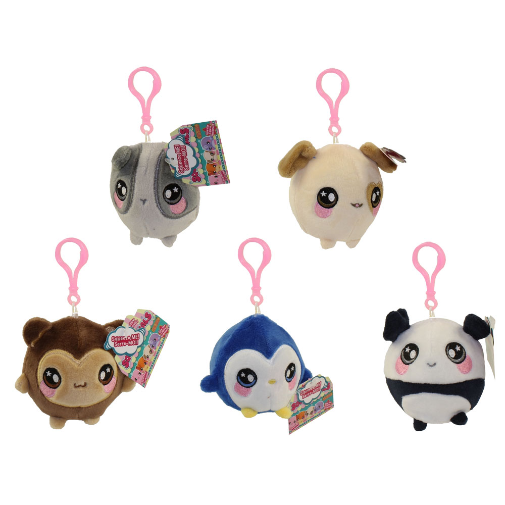 License 2 Play - Squeezamals Scented Plush Clips - SET OF 5 (Beth, Dasie, Mila, Pepper & Pip)(2.5 in