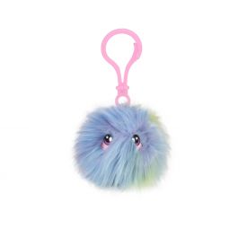 License 2 Play - Squeezamals Scented Plush - LONG HAIR FUZZBALL (Rainbow)(Plastic Key Clip - 2.5 in)