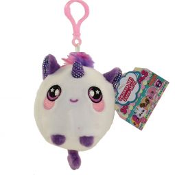 License 2 Play - Squeezamals Scented Plush - WHITE UNICORN (Plastic Key Clip - 2.5 inch)