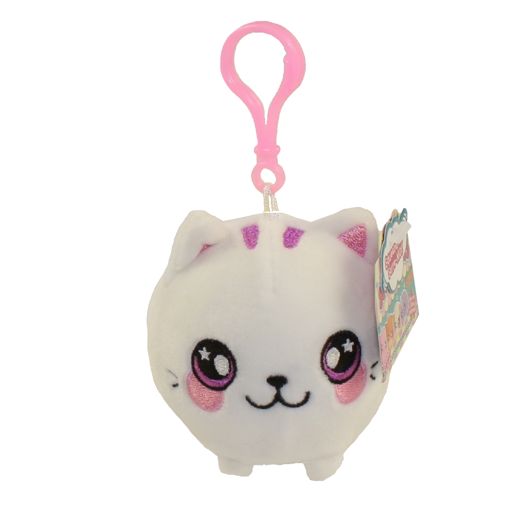 License 2 Play - Squeezamals Scented Plush - CALLIE the Cat (White)(Plastic Key Clip - 2.5 inch)