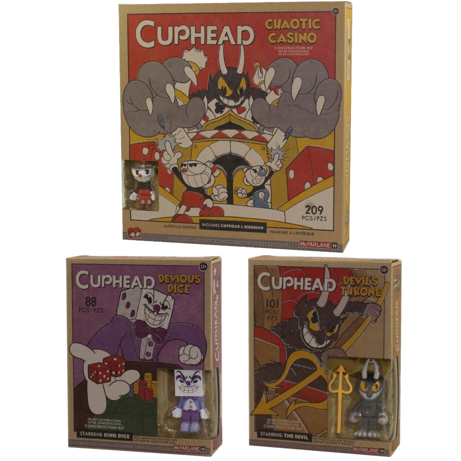 McFarlane Toys Building Sets - Cuphead S1 - SET OF 3 (1 Large & 2 Small Sets)