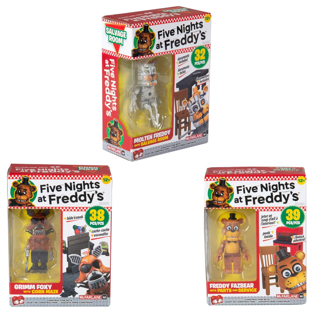 McFarlane Building Micro Sets - Five Nights Freddy's S6 - SET OF 3 (Grimm Foxy, Freddy +1): BBToyStore.com - Toys, Plush, Trading Cards, Action Figures & Games online retail store shop
