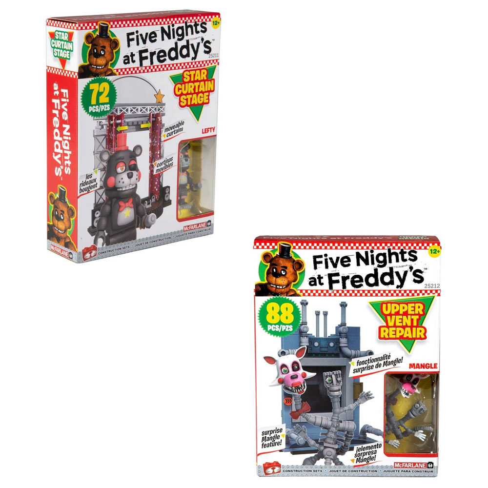 McFarlane Building Small Sets - Five Nights at Freddy's S6 - SET OF 2 (Upper Vent Repair & Star Curt