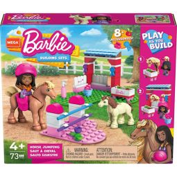 MEGA Construx - Barbie Building Set - HORSE JUMPING (Doll, Pony & Horse)(73 Pieces) HDJ84