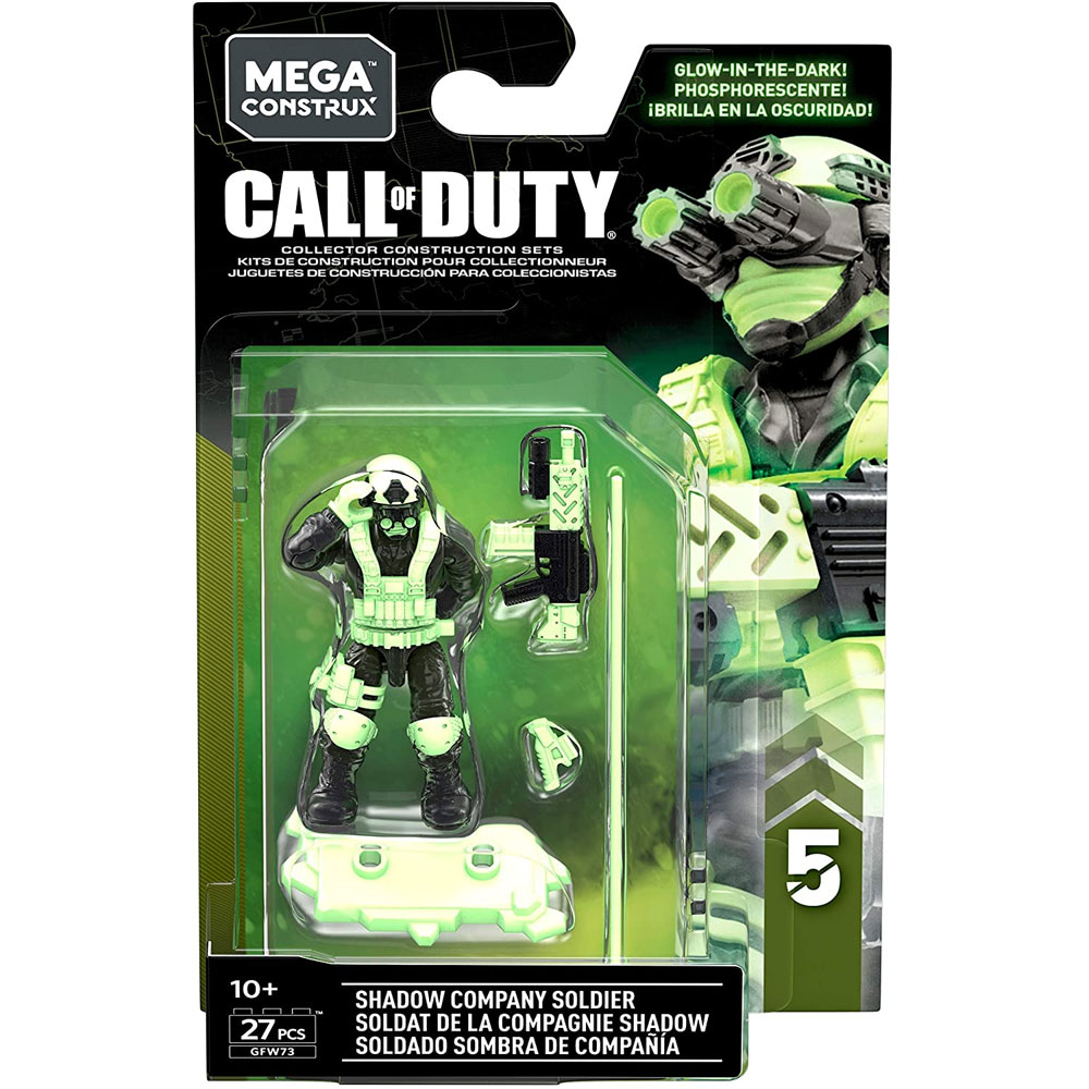 MEGA Construx - Call of Duty Micro Action Figure S5 - SHADOW COMPANY SOLDIER (Glow)(27 Pieces) GFW73