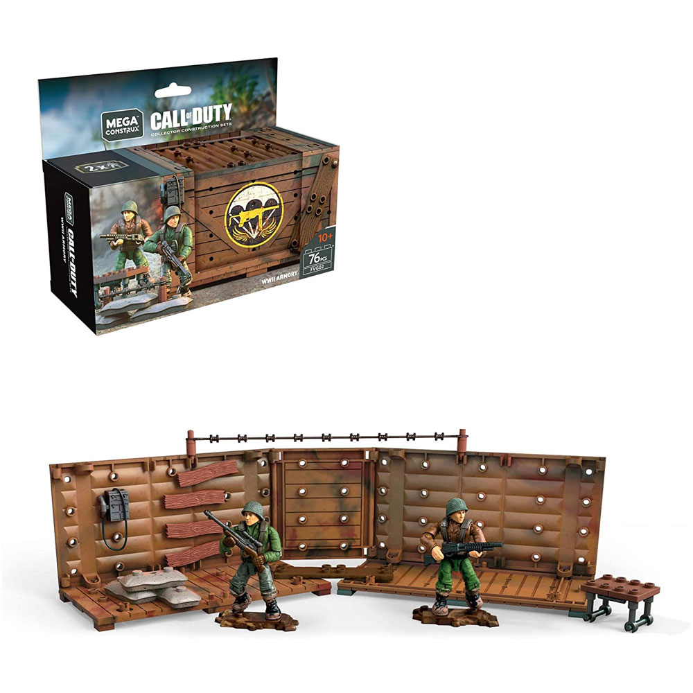 MEGA Construx - Call of Duty Collector Construction Set - WWII ARMORY CRATE (2 Figures)(76 Pieces)