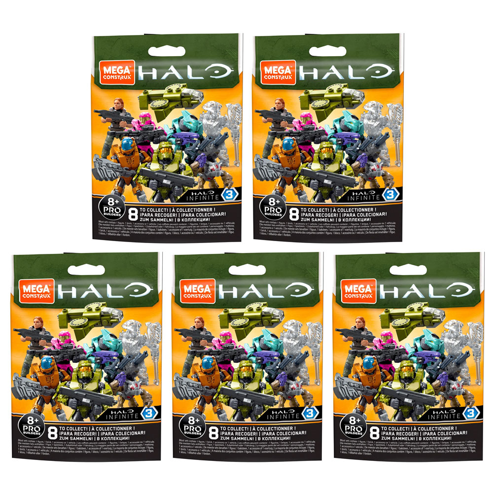 MEGA Construx - Halo Infinite S3 Micro Figures - BLIND PACKS (5 Pack Lot)