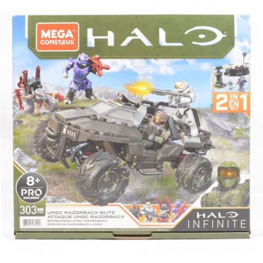 Mega Construx Halo UNSC Razorback Blitz Vehicle Halo Infinite Construction Set Building Toys for Kids 