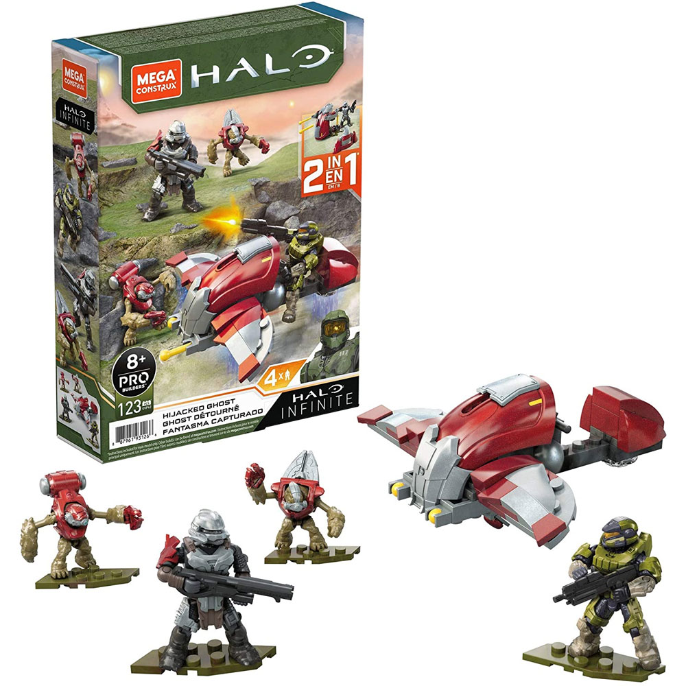 MEGA Construx - Halo Pro Builders Micro Action Figure Set - HIJACKED GHOST (123 Pieces) GVP42