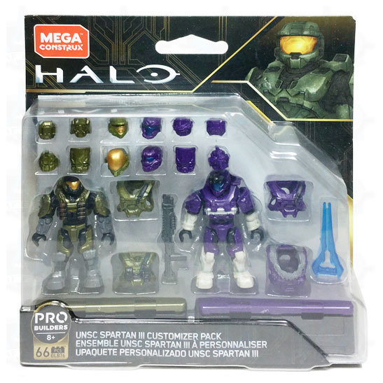 MEGA Construx - Halo Micro Action Figure Set - UNSC SPARTAN III CUSTOMIZER PACK (66 Pieces) GLB76