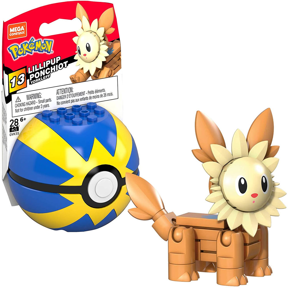MEGA Construx - Pokemon Pokeball Set S13 - LILLIPUP in Quick Ball (28 Pieces) GVK55