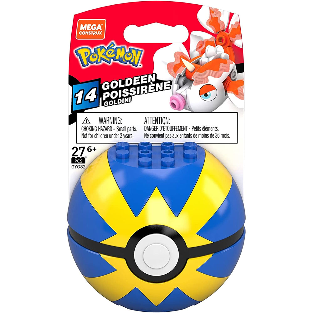 MEGA Construx - Pokemon Pokeball Set S14 - GOLDEEN in Quick Ball (27 Pieces) GYG82