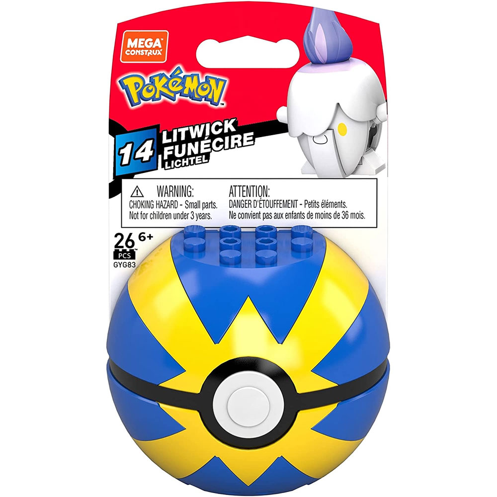 MEGA Construx - Pokemon Pokeball Set S14 - LITWICK in Quick Ball (26 Pieces) GYG83