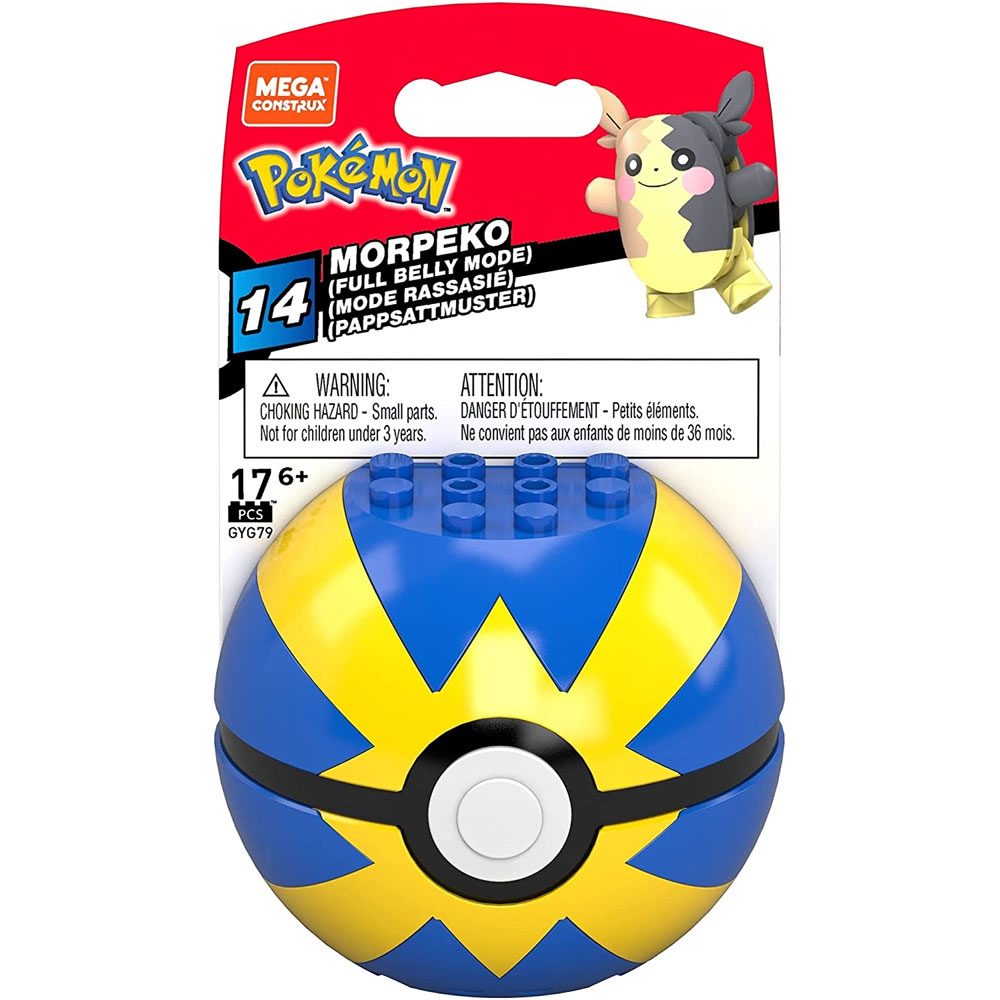 MEGA Construx - Pokemon Pokeball Set S14 - MORPEKO in Quick Ball (26 Pieces) GYG79