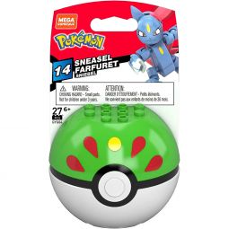 MEGA Construx - Pokemon Pokeball Set S14 - SNEASEL in Friend Ball (27 Pieces) GYG84