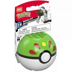 MEGA Construx - Pokemon Pokeball Set S14 - WOOLOO in Friend Ball (26 Pieces) GYG80