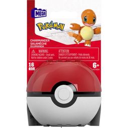 MEGA Construx - Pokemon Pokeball Evergreen S3 Set - CHARMANDER in Poke Ball (16 Pieces)[HTH94]