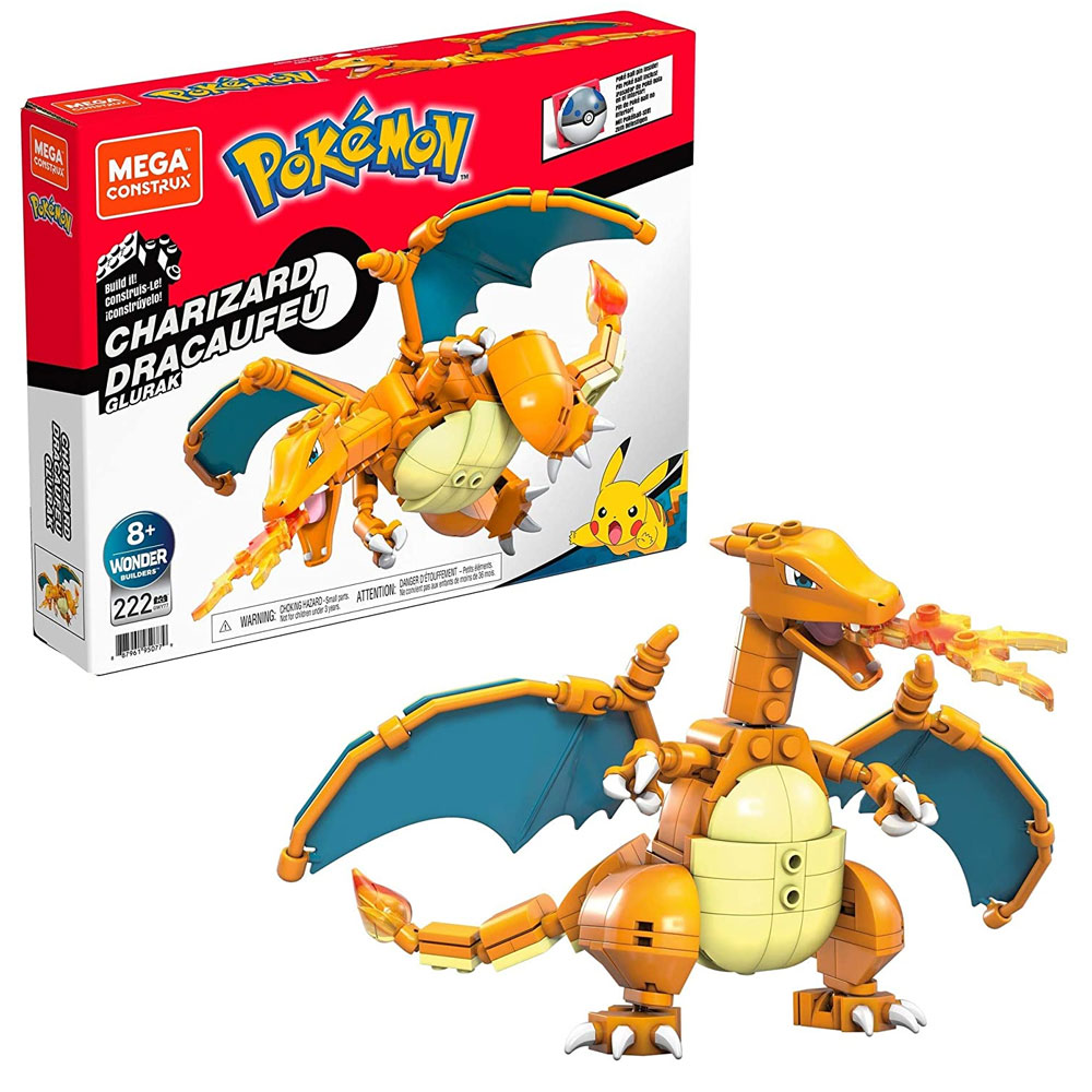 MEGA Construx Wonder Builders - Pokemon Buildable Figure Set - CHARIZARD (222 Pieces) GWY77