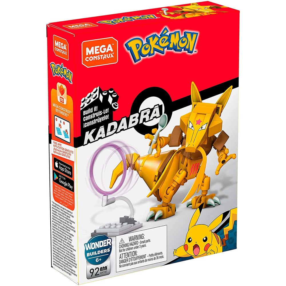 MEGA Construx - Pokemon Buildable Figure Set - KADABRA (92 Pieces) GKY87