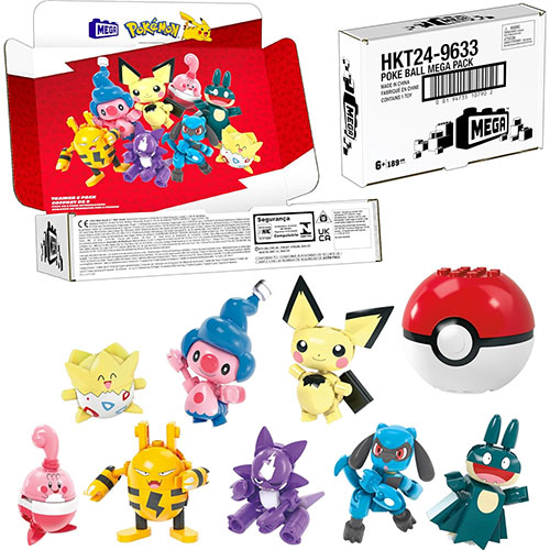 MEGA Pokemon Buildable Figure 8-Pack - POKE BALL MEGA PACK [189 Pieces] HKT24