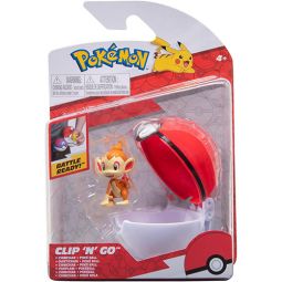 Jazwares - Pokemon Clip 'N' Go Poke Ball & Figure - CHIMCHAR w/ Poke Ball (3 inch)
