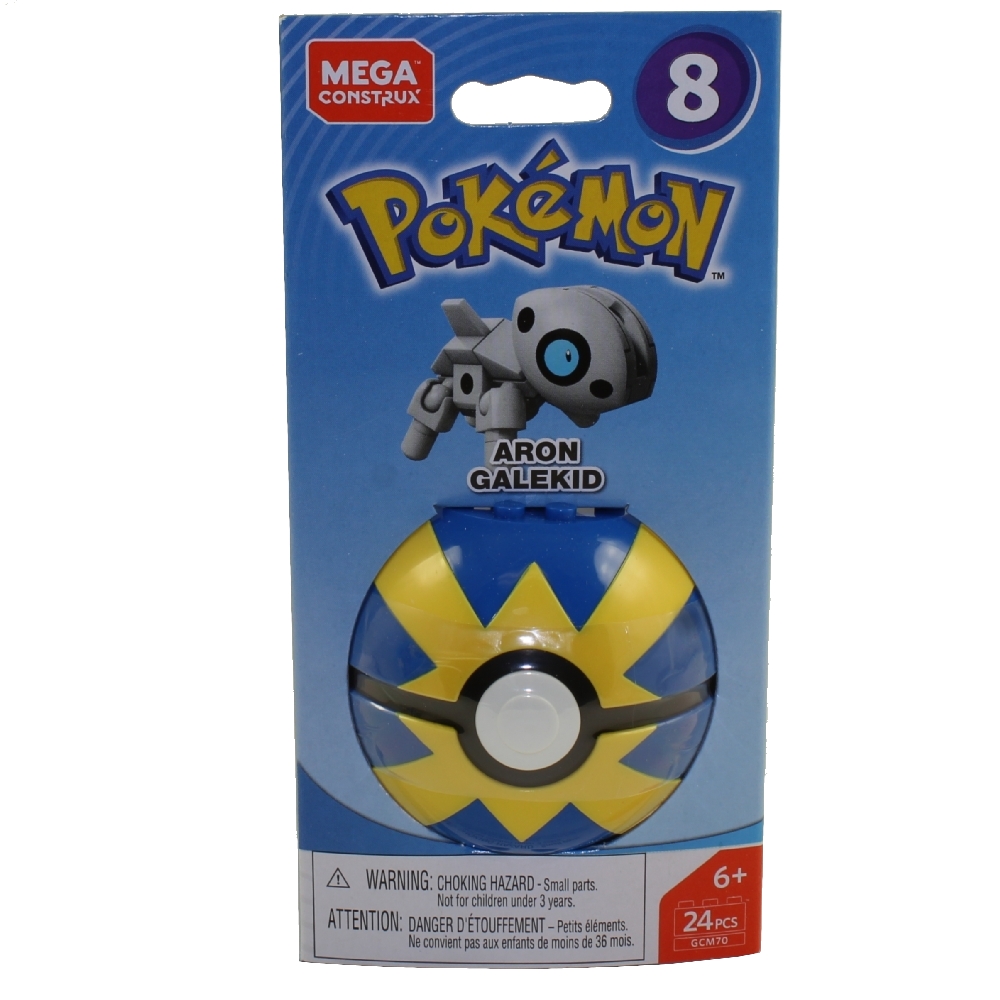 MEGA Construx - Pokemon Pokeball Set S8 - ARON in Quick Ball (24 Pieces)