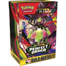 Pokemon Cards - Mega Evolution Perfect Order Build & Battle BOX (4 Packs, 40-Card Deck & More)