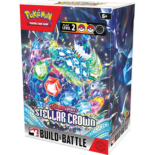 Pokemon Cards - S&V: Stellar Crown Build & Battle BOX (4 Packs, 40-Card Deck & More)