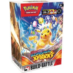 Pokemon Cards - S&V: Surging Sparks Build & Battle BOX (4 Packs, 40-Card Deck & More)