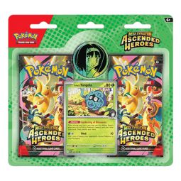 Pokemon Cards Mega Evolution Ascended Heroes - ERIKA'S TANGELA BLISTER PACK (2 Packs, Coin & Foil)