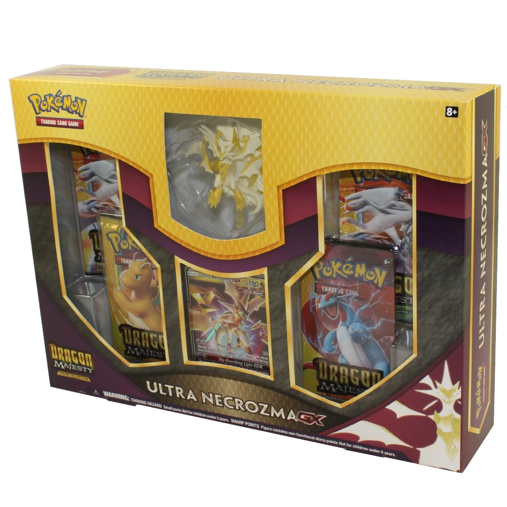 Pokemon Cards - Dragon Majesty Figure Collection - ULTRA NECROZMA-GX (4 Packs, 1 Figure & 1 Foil)