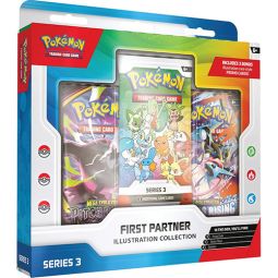 Pokemon Cards - First Partner Series 3 - ILLUSTRATION COLLECTION [3 Booster Packs & 1 Sticker Sheet]