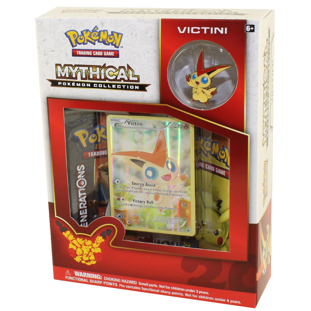 Pokemon Cards - Mythical Pokemon Collection - VICTINI (2 Boosters, 1 Foil & 1 Pin)