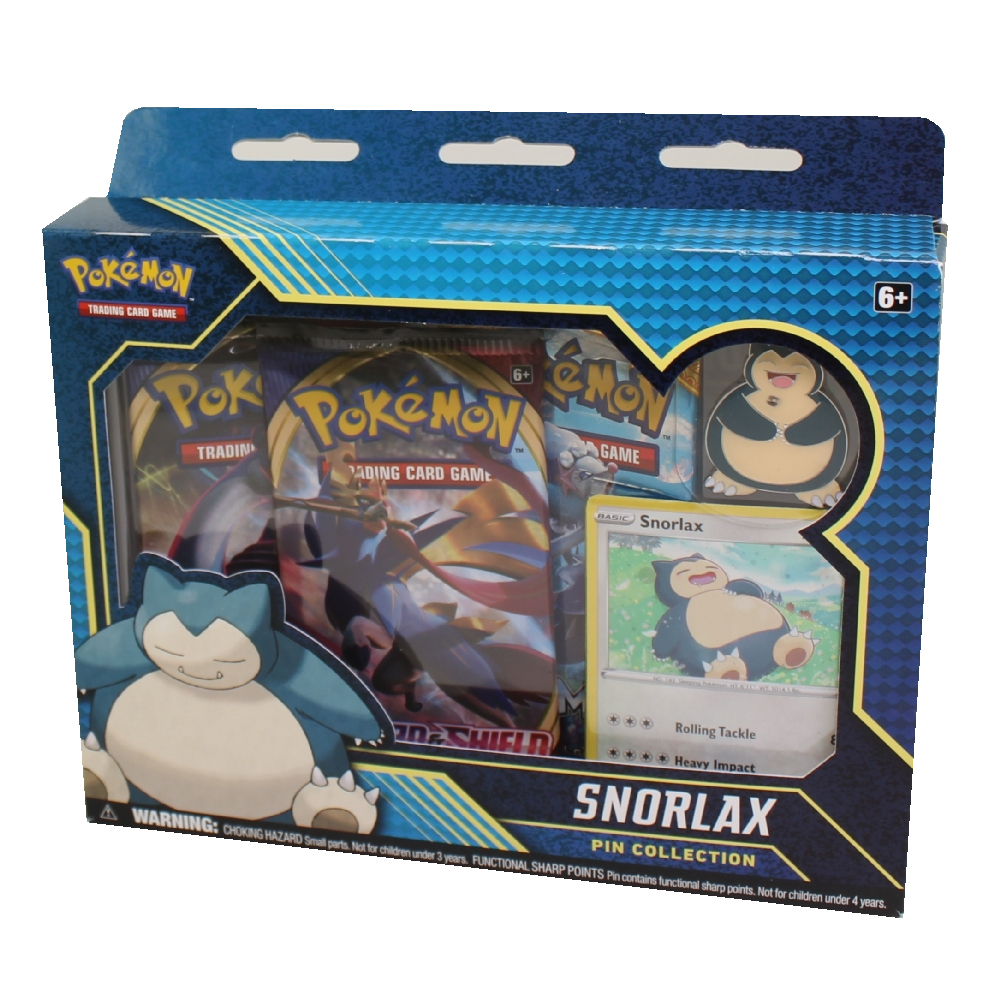 Pokemon Cards - Pin Collection Box - SNORLAX (3 Packs, 1 Foil & 1 Pin)