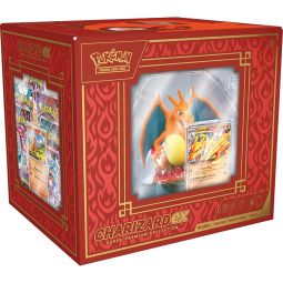 Pokemon Cards - CHARIZARD EX SUPER-PREMIUM COLLECTION (10 Packs, 3 Foils, Card-Display Figure)
