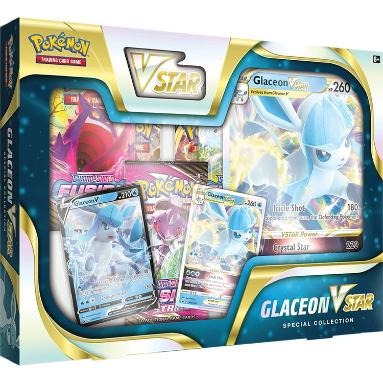 Pokemon Cards - GLACEON VSTAR SPECIAL COLLECTION (5 Packs, Promo Cards, Oversize Card, Marker)