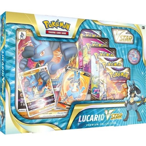 Pokemon Cards - LUCARIO VSTAR PREMIUM COLLECTION (6 Packs, Promo Cards, Oversize Card, Marker, Coin)