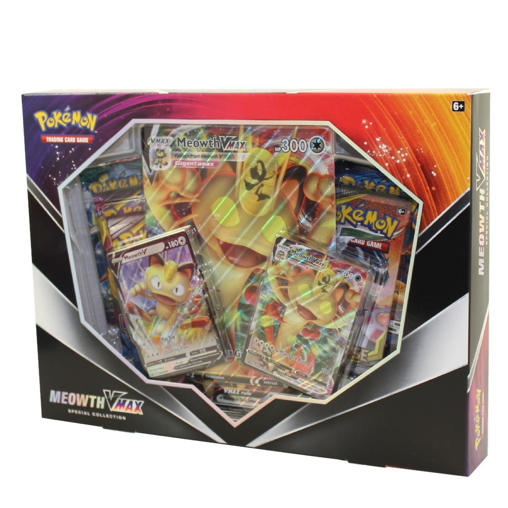 Pokemon Cards - Special Collection Box - MEOWTH VMAX (5 Packs, 2 Foils & 1 Oversize Foil)