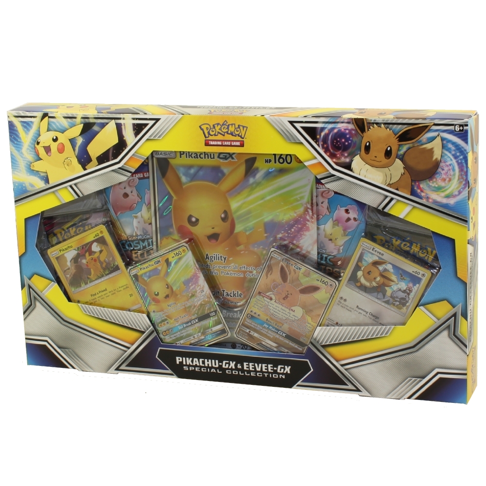 Pokemon Cards - PIKACHU-GX & EEVEE-GX BOX (4 Packs, 4 Foils & 1 Oversize Foil)