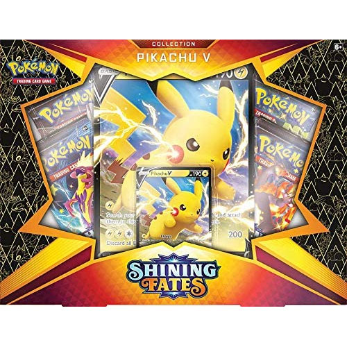 Pokemon Cards - PIKACHU V BOX (4 Shining Fates Boosters, 1 Jumbo Foil & 1 Foil)