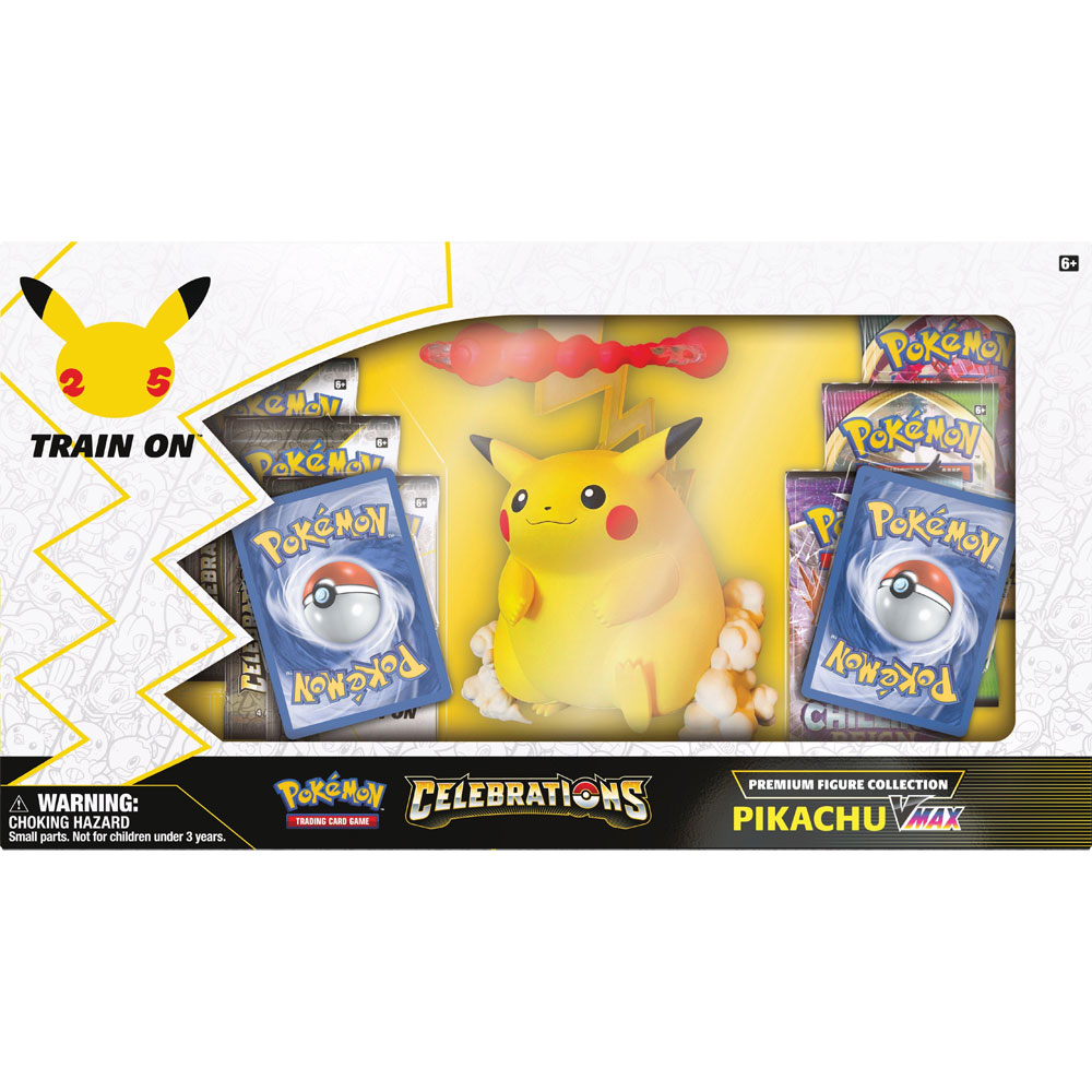 Pokemon Cards CELEBRATIONS - PIKACHU VMAX PREMIUM FIGURE COLLECTION (2 Foils, 8 Packs & more)