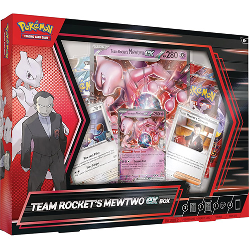 Pokemon Cards - TEAM ROCKET'S MEWTWO EX BOX (4 Packs, 3 Foils, 1 Oversize Foil & More)