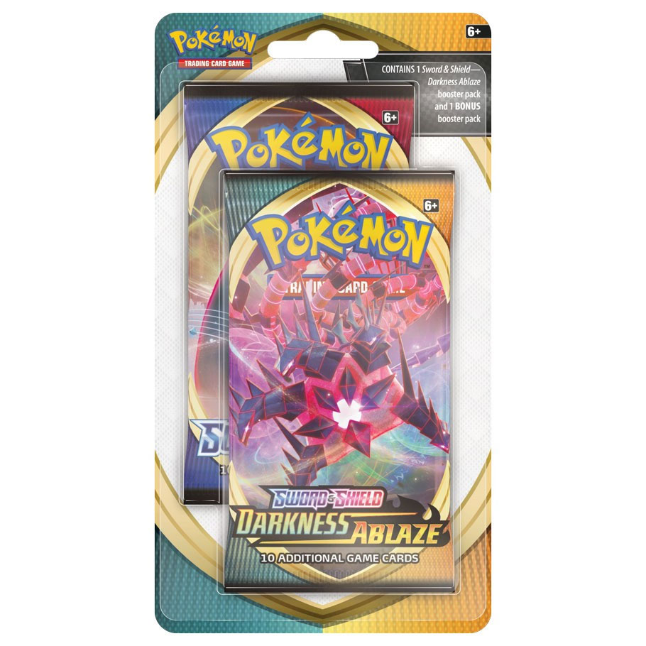 Pokemon Cards - Sword & Shield Darkness Ablaze Blister - 2 PACKS (1 Darkness Ablaze & 1 Sword/Shield