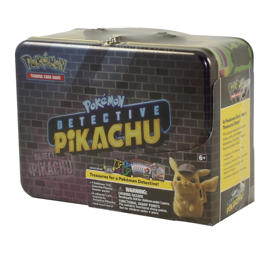 Pokemon - Detective Pikachu Treasure Chest TIN SET (9 Packs, 1 Pin, Notepad, Stickers & More)