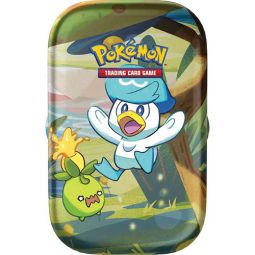 Pokemon Paldea Friends Mini Tin - QUAXLY & SMOLIV (2 Packs, 1 sticker sheet & art card)