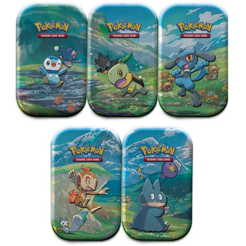 Pokemon Sinnoh Stars Mini Tins - SET OF 5 (Lucario, Chimchar, Piplup, Munchlax & Turtwig)