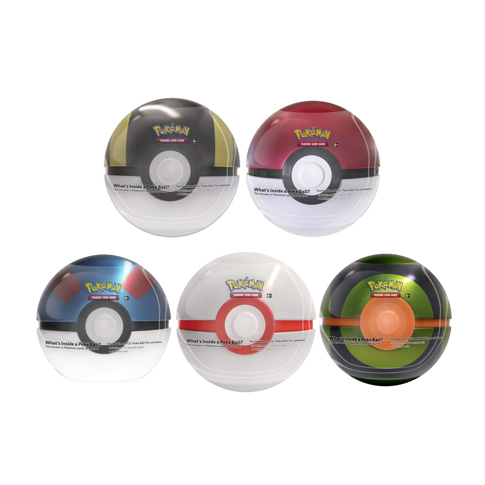 Pokemon Summer 2020 Collectors Poke Ball Tins - SET OF 5 POKE BALL TINS (Dusk, Ultra, Great +2)