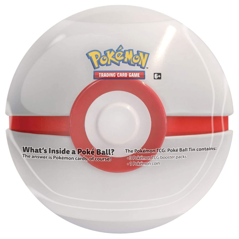 Pokemon Summer 2020 Collectors Poke Ball Tin - PREMIER BALL (3 packs & 1 Coin)